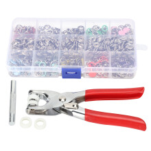 Nähzubehör-Set mit Druckknöpfen aus Metall (hohl, massiv) inklusive Zange, 10 Farben, 9,5 mm Druckknopfsets in transparenter Aufbewahrung