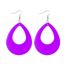 Hollow Round Drop Earrings for Women, Dangle Earrings Acrylic Earrings Lightweight Earrings, Retro Neons Earrings Vintage Oval Studs, Suitable for 80s