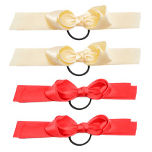 Conjunto de acessórios de cabelo em cetim durável, estilo presilha francesa, com elásticos coloridos para cabelos médios a longos (acompanha