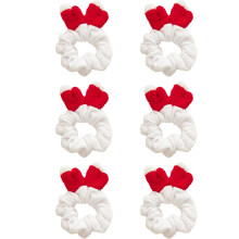 Delicados elásticos de cabelo de veludo natalinos, adereço para fotografia, duráveis e elásticos, ideais para ensaios fotográficos temáticos.