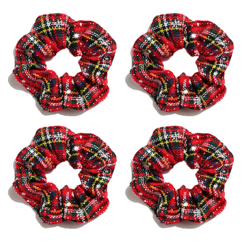 Χριστουγεννιάτικα λαστιχάκια μαλλιών, καρό καρό αξεσουάρ μαλλιών από ύφασμα,