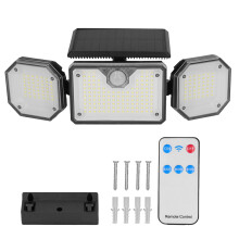 Outdoor Solar Flood Lights With Motion Sensor High Brightness Rechargeable Battery Remote Control Waterproof Wide Lighting Angle Adjustable Angle All