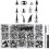 270Set Spikes and Studs,Mixed Shape Punk Spike Rivets Metallic Cone Screw Back Studs with Install Tool for Leather 1