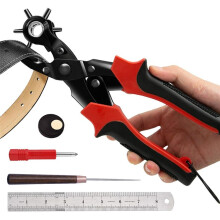 Leather Hole Punch Set, Super Heavy Duty Rotary Puncher, Precision Multi Hole Sizes for Belts, Crafts Holes B
