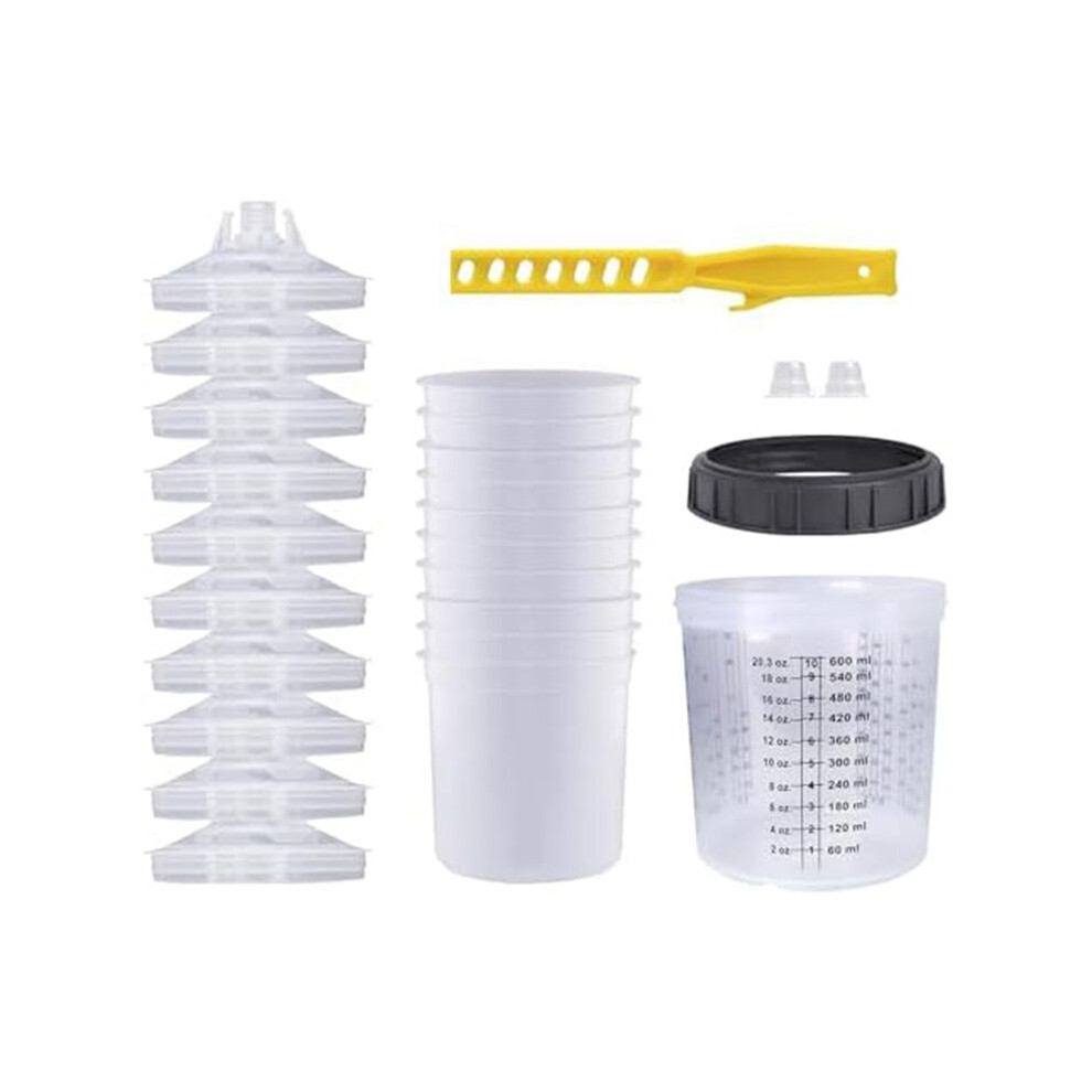 Disposable Paint Sprayer Mixing Cup For Automotive Paintgun, Hvlp Paint Spray Paint Gun20 Ounce (600Ml) Kit 4711764423139