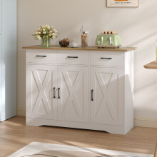 3-Door Wooden Sideboard with 3 Drawers