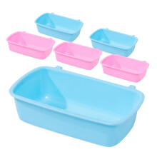 Small Pet Feeding Bowls 6Piece For Hamsters And Rats | Reusable Food And Water Bowls With Hanging Hook | Easy To Clean