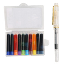 Disposable Ink Refill Cartridges, Fountain Pen Ink Cartridges Smooth Ink Flow Uninterrupted Ink Flow Neutral pH Non-Toxic Quick to Dry Long Life Span