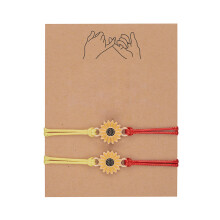 Adjustable Size, Handmade String Bracelets Bohemian Leather Wrap Bracelets Handmade Braided Rope Friendship Matching Bracelets Sunflower Pinky Promise