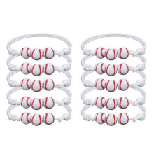 Smooth Surface Beaded Bracelets with Adjustable Fit Featuring Acrylic Beads for Comfortable Wear, Sports Theme Bracelets Party Favors for Fan Clubs an