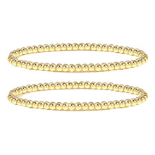 Bracelet extensible Ă perles pour peaux sensibles, bijou ajustable en pierres prĂ©cieuses avec perles lisses et brillantes de 8 mm, agrĂ©able Ă