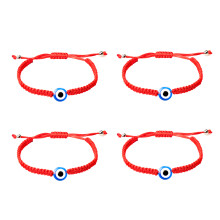 Justerbar størrelse armbånd for kvinner, onde øye armbånd med lykketråd håndlaget snor og Hamsa håndamulett, beskyttelsessmykke gave til