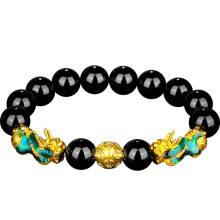 Armband met Sanskriet mantra en kralen met de intentie 'Zuiver de geest', gelukbrengende edelstenen voor bescherming en Feng Shui, gladde kralen en