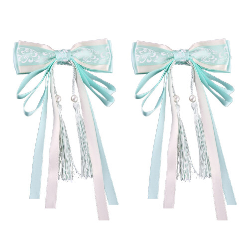 Comode mollette per capelli con fiocco termosaldato per donne e ragazze, design unico con nastro a nappe, accessorio elegante e alla moda,
