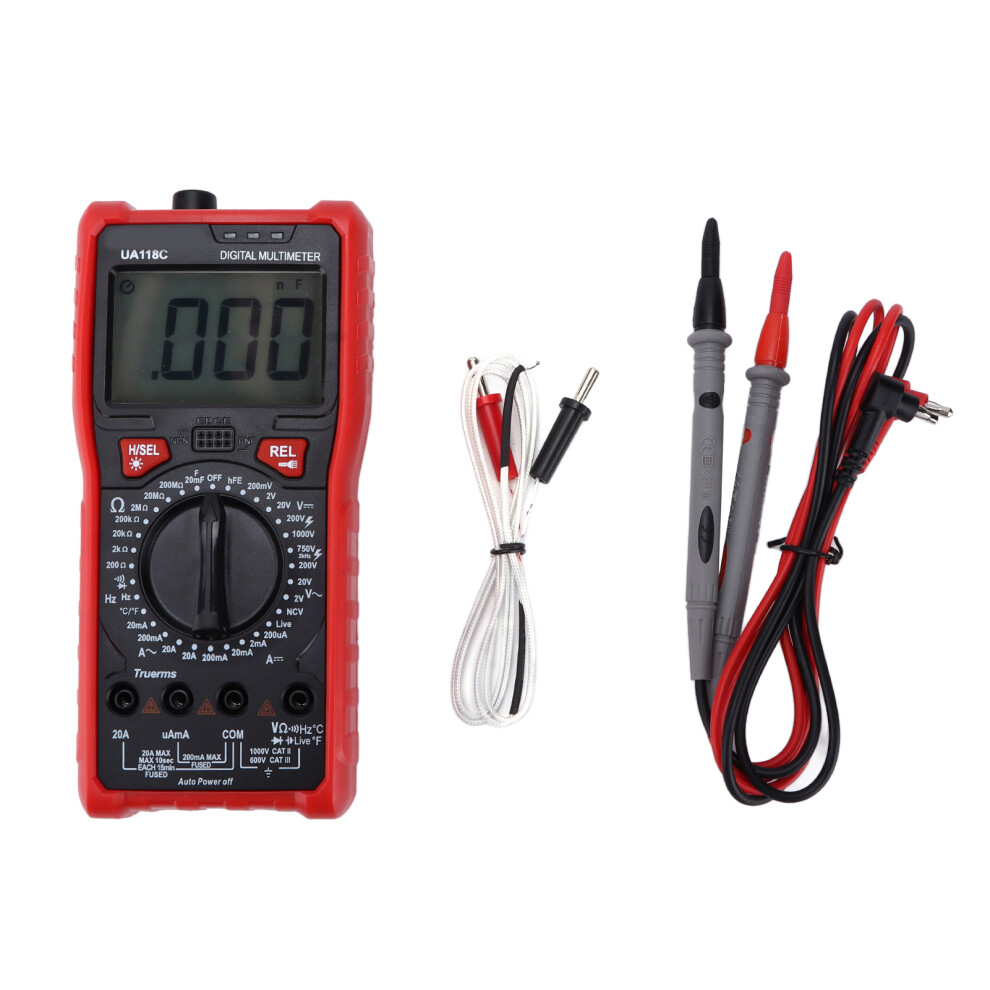 Digital Multimeter With True Rms Accuracy Measuring Voltage Current Resistance Capacitance Temperature Featuring Non-Contact Voltage Detection Lcd 9138057860931