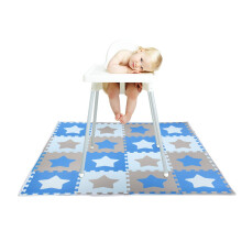 Baby Splat Floor Mat For Under Chair 130x130cm Waterproof Anti Slip Star Pattern Blue Stars