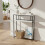 Living And Home 2-Tier Narrow Marble-Effect Console Table, White 2