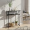 Living And Home 2-Tier Narrow Marble-Effect Console Table, Black 1