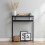 Living And Home 2-Tier Narrow Marble-Effect Console Table, Black 2