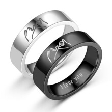 Ensemble de bagues de promesse pour couples, bagues assorties avec symbole d'amour éternel, bijoux tendance en acier inoxydable étanche pour lui et