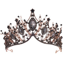 Coroană regală vintage pentru femei, coroană de prințesă cu cristal, diademă gotică cu stras, cu design înfrumusețat pentru bijuterii de