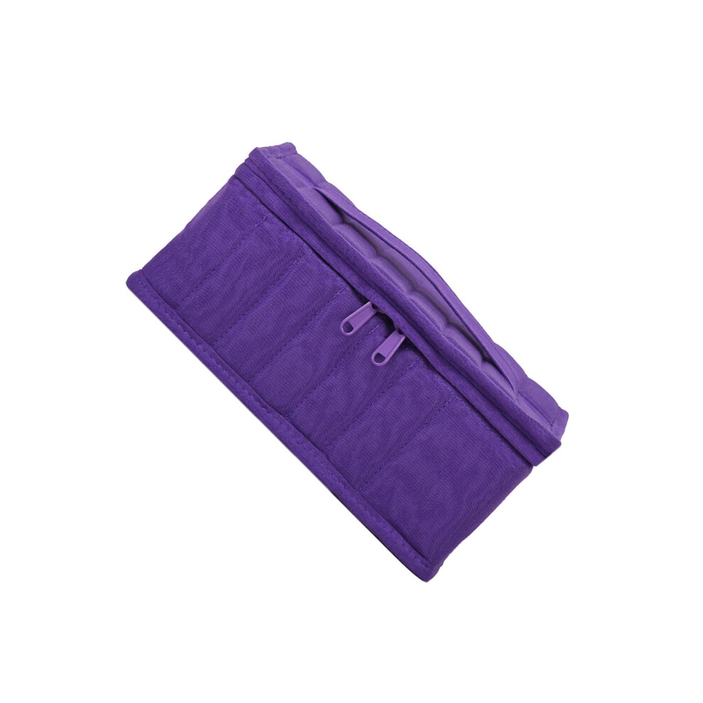 Purple (, 25.5X16.5x11cm) Essential Oil Storage Carrying Case Portable Organizer With 38 Pockets