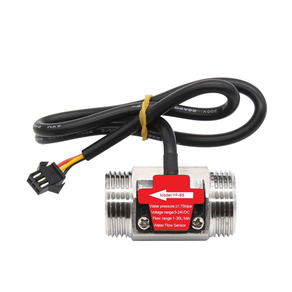 Water Flow Sensor Turbine Meter With Hall Sensor, Dn15 (1/22 Inch) Pipe Size, 1.75 Mpa, 518V Dc 9382693525925