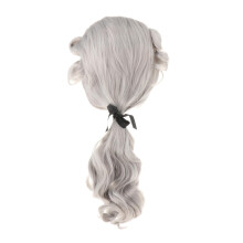 Colonial Wig Long Curly Synthetic Costume Wig For Role Playing Heat Resistant Grey Judge Lawyer Wig