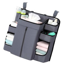 Baby Crib Organizer with MultiPocket Design and Adjustable Straps for Diapers and Nursery Essentials