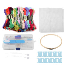 Magic Embroidery Pen Set DIY Punch Needle Kit with Colorful Threads, Multi Size Needles and Accessories for Home Craft Projects, Easy Use Hooking