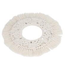 Elegant Design Mirror with Handmade Cotton Woven Tassel Sunburst Shape Woven Boho Decorative Wall Hanging Mirror High Quality Materials Chic Wall
