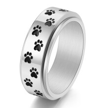 Spinnerring für Damen und Herren, Titan-Edelstahl-Armband zur Linderung von Nervosität und Unruhe mit leichtgängigem Rotationsdesign,