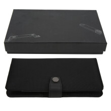 Portofel tip plic din piele naturală, detașabil, cu capacitate mare, cu sloturi multiple, organizator clasic de facturi cusut manual, pentru birou