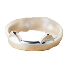 Verstellbarer Katzenring für Damen, hochwertiges Sterlingsilber, hypoallergen, nickelfrei, bleifrei und cadmiumfrei, kreatives Katzendesign, Lightwei