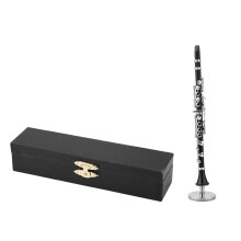 Musical Instrument Replica Mini Clarinet Model With Stand And Case Realistic Miniature Design Non Playable Simulate Instrument Fashion Home