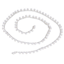 Panglică DIY pentru decorațiuni de mireasă, panglică cu franjuri de perle, aplicație cu strasuri de cristal, lanț elegant pentru decorarea