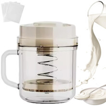 Reusable PressType Greek Yogurt Maker with Filter Bags, Lid and Handle for Thick Homemade Yogurt
