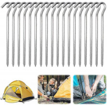 Aluminum Tent Pegs, 18 Pieces 18 Tent Nails Tent Hooks Tent Peg Hard Ground Tent Pegs Camping Pegs Camping, for Gardening Camping Tents