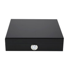 Umidificador de charutos de mesa com divisória removível de cedro, base de feltro resistente a arranhões e fechadura de combinação, umidificador