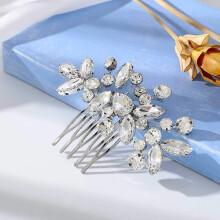 Adjustable Silver Wedding Headpieces, Elegant Design Pearl Hair Pieces for Women and Girls at Special Occasions