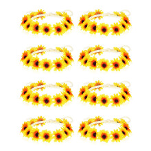 Bandeaux floraux élégants, accessoires de fête et de vacances, fleurs artificielles, couronne de tournesols pour femmes, confortables à porter,