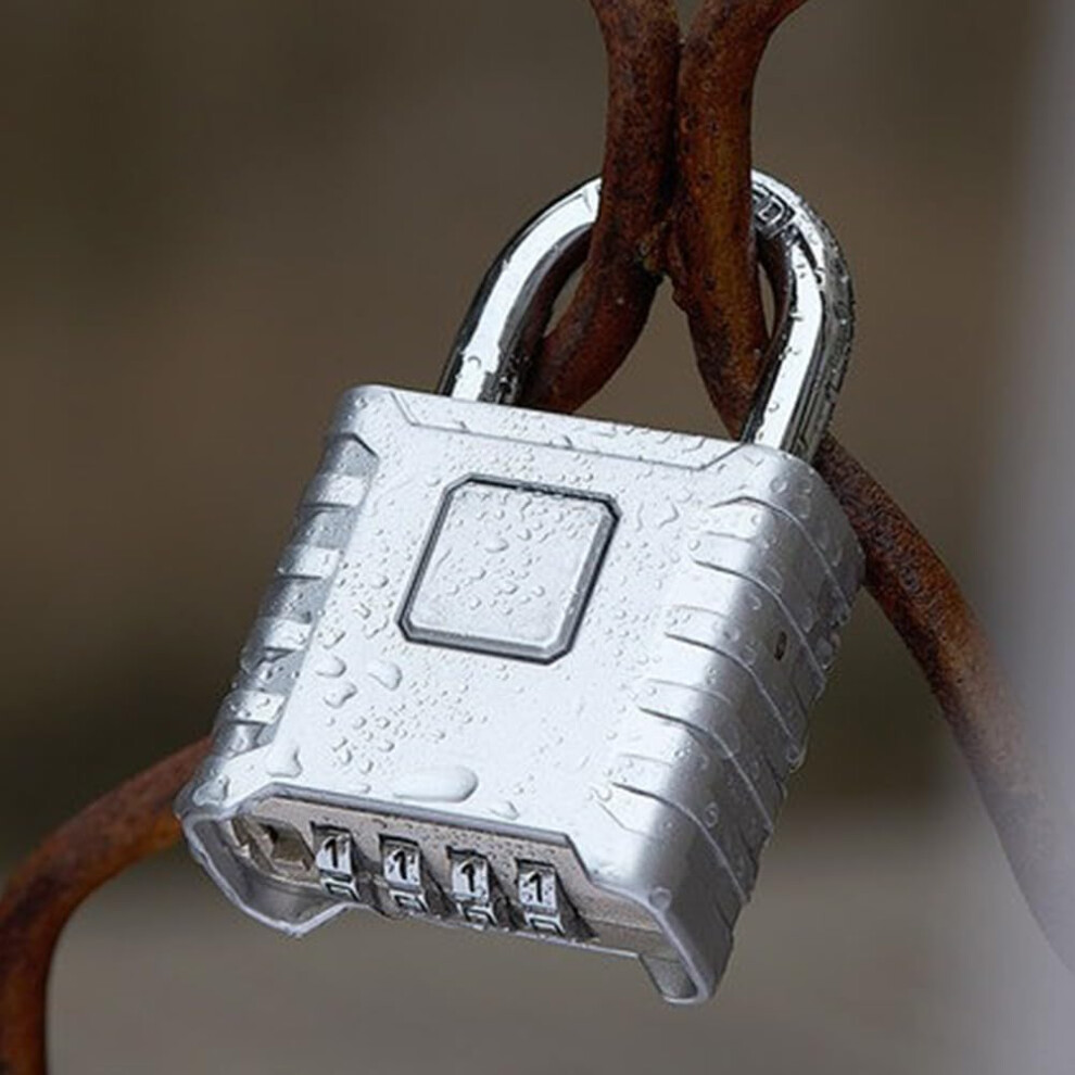 4 Digit Combination Padlock Heavy Duty Zinc Alloy Weatherproof Outdoor Security Lock For Gate Shed Fence 9187378557907