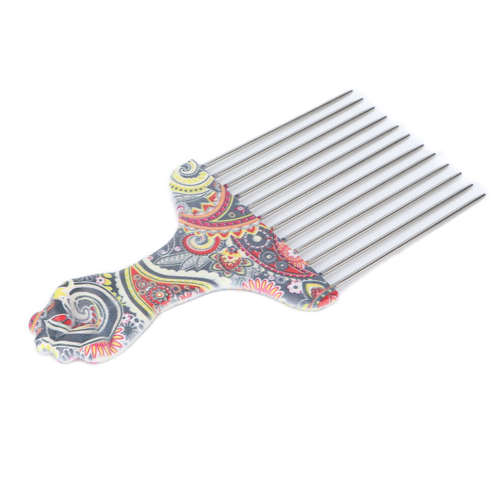 Unisex Stainless Steel Hair Pick Comb For Afro & Curly Hair Detangle & Style K4