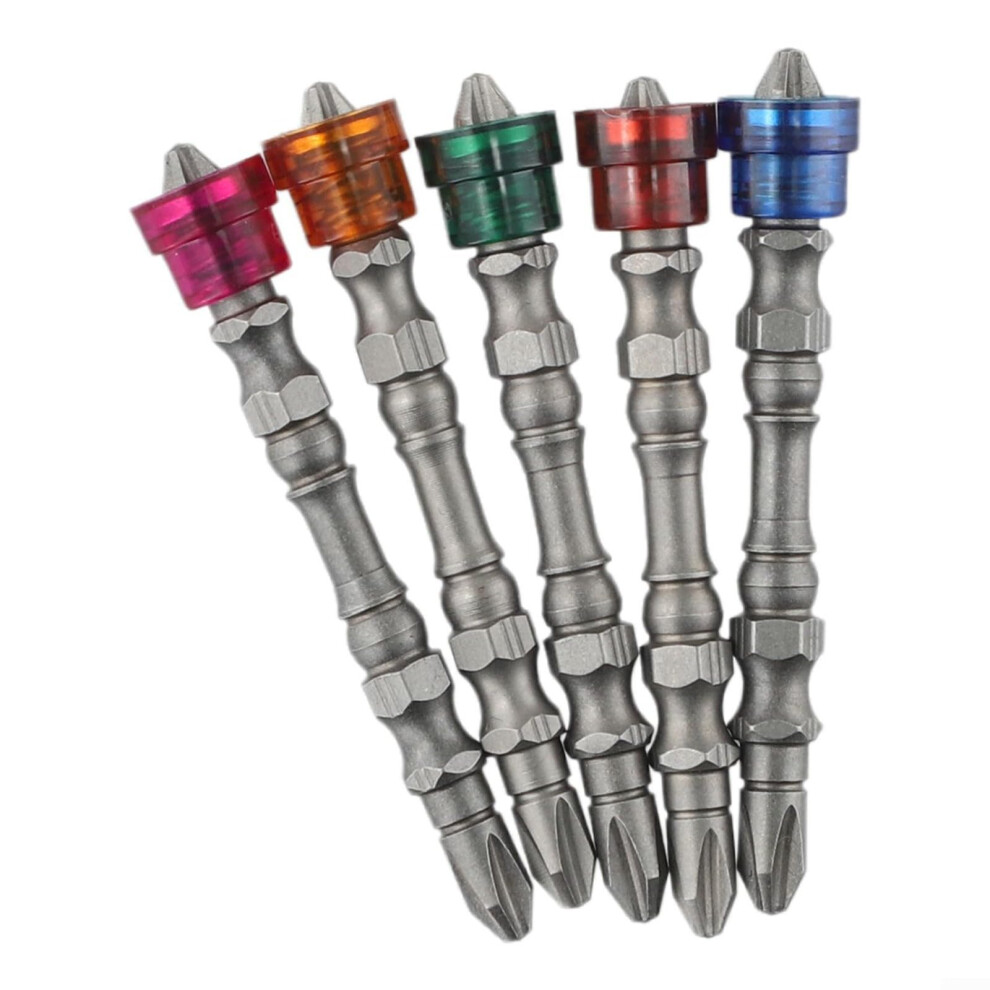 Ph2 Alloy Steel Magnetic Screwdriver Bits 5Pcs, Doubleheaded Cross Drill, 65Mm Length For Diy Use 9199774188784