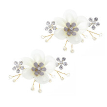 Pearl Shoe Clip Stylish Rhinestone Flower Decoration for Women Detachable Jewelry Flower Decoration for Women Crystal Bridal Shoes Charms Decorative C