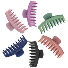 Pinces à cheveux rectangulaires, lot de 6 pinces de couleur neutre pour cheveux épais et bouclés, maintien fort, flexibles et confortables,