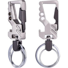 Porte-clés familial tendance, multifonctionnel avec double anneau et construction métallique robuste, ouvre-bouteille en alliage de zinc