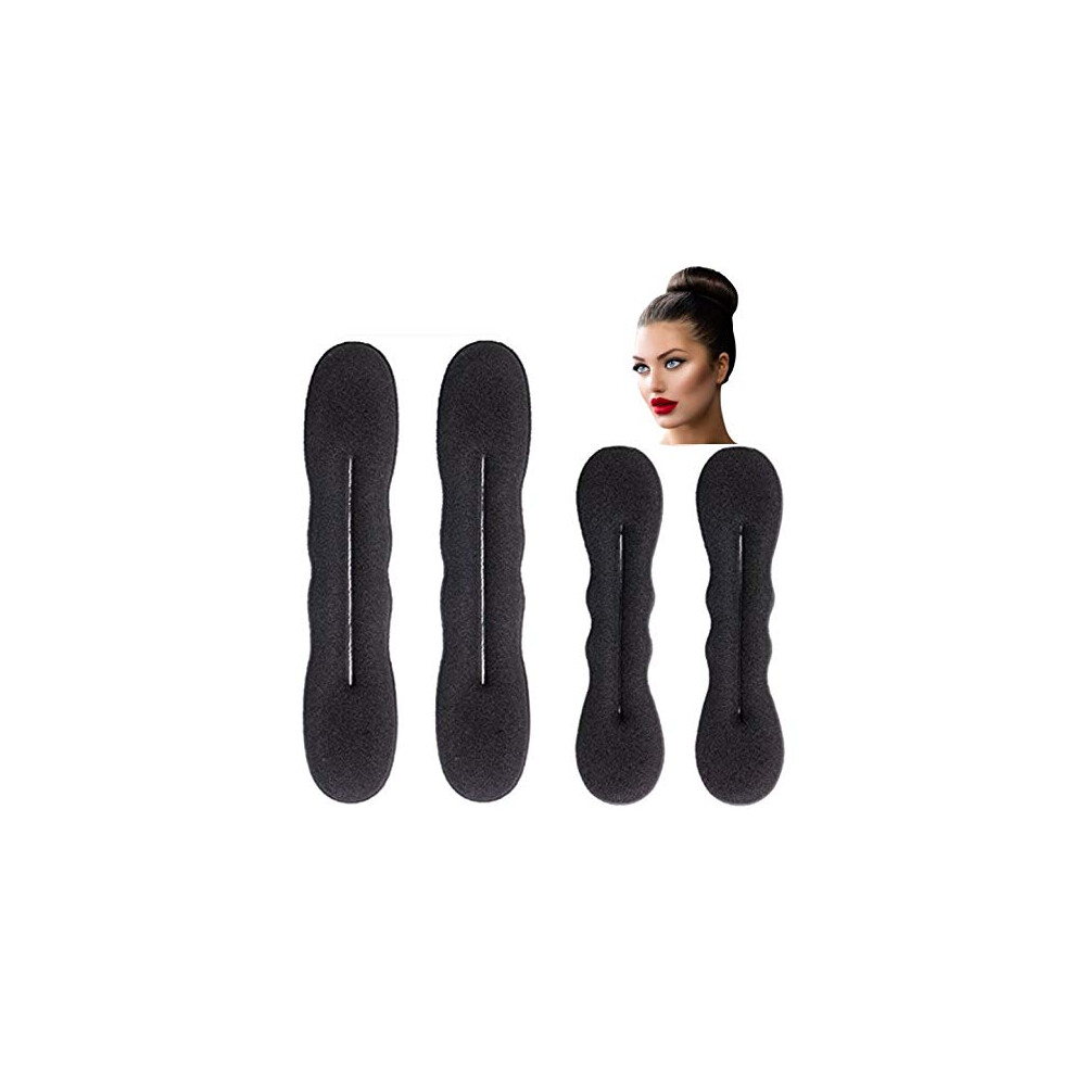 Unisex Elegant Hair Styling Set, Magic Donut Bun Maker For Effortless Updos And Vintage Hair Style Transformations, Foam Sponge Buns With Hair Ties And Shape