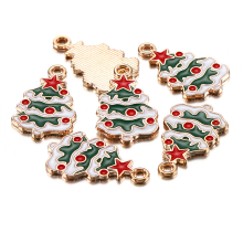 Elegante gouden emaille kerstbedeltjes, 20 stuks voor het maken van sieraden. Laat je stralen tijdens de feestdagen met diverse thema's, perfect voor