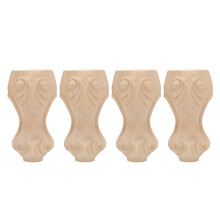 European Style Carving Furniture Legs Solid Wood Replacement Feet For Sofa Cabinet Wardrobe Coffee Table, Exquisite Carving Design Unfinished Wooden